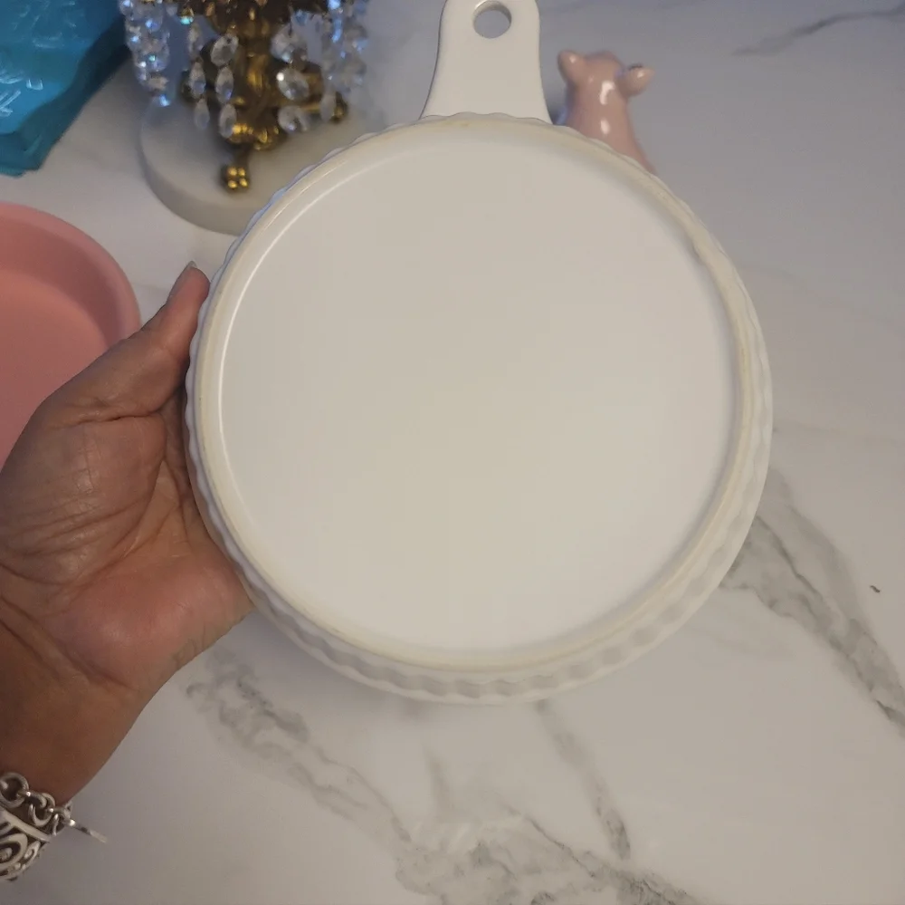 Pink and White Ceramic Baking Dishes Set Of 2 Vintage Ceramic Cooking  Dishes